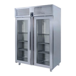 Iceinox VTS.1340.N.CR.VG Upright Snack and GN Refrigerator, 2 Glass Doors - Iceinox