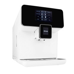 idose Soho Dual Boiler Fully Automatic Espresso Coffee Machine with Steel Grinder and Mains Connection, White - idose