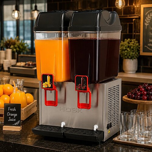 Hosk DS20 Çift Hazneli Soğuk İçecek Dispenseri, 2x20 L, Inox - 3