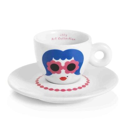 illy Art Collection 2019 Olimpia Zagnoli Cappuccino 2’li Fincan Takımı, 170 cc - 2