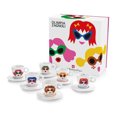 illy Art Collection 2019 Olimpia Zagnoli Набор чашек для капучино из 6 предметов, 170 куб. см - illy