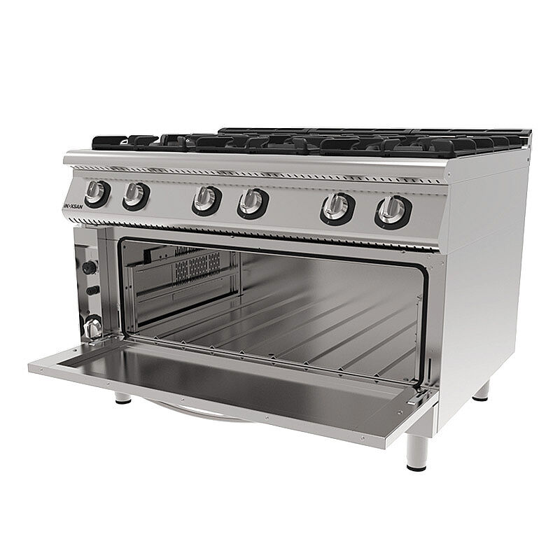İnoksan 9KG33F 1.5 Modül 6 Gözlü Kuzine, 120x92x91.3 cm, Gazlı - İnoksan