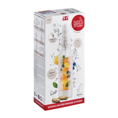 iSi Twist'N Sparkle Virtuoso Soda ve Gazlı İçecek Hazırlama Sistemi, Fildişi - 9