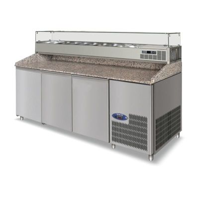 İzmak PRC-200 Set üstü Soğuk Teşhirli Pizza Hazırlama Masası, Elektrikli - 1