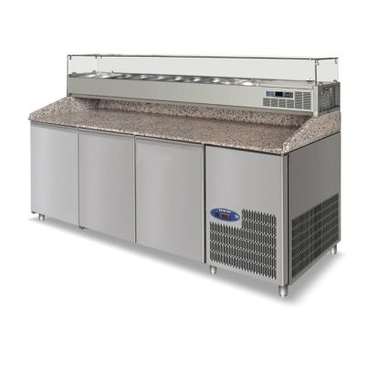 İzmak PRC-250 Set üstü Soğuk Teşhirli Pizza Hazırlama Masası, Elektrikli - 1