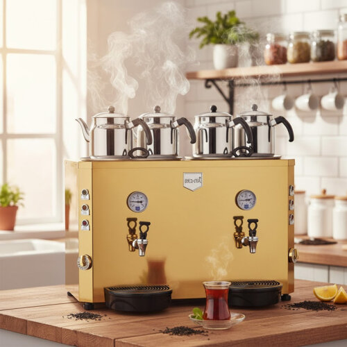 Remta DE13S Jumbo Şamandıralı Çay Makinesi, 4 Demlikli, 46 L, Elektrikli - 2