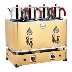 Remta N16(S) Jumbo Şamandıralı Çay Makinesi, 4 Demlikli, 46 L, Elektrikli+Doğalgazlı - Remta