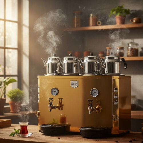 Remta DE13 Jumbo Çay Makinesi, 4 Demlikli, 46 L, Elektrikli - 2