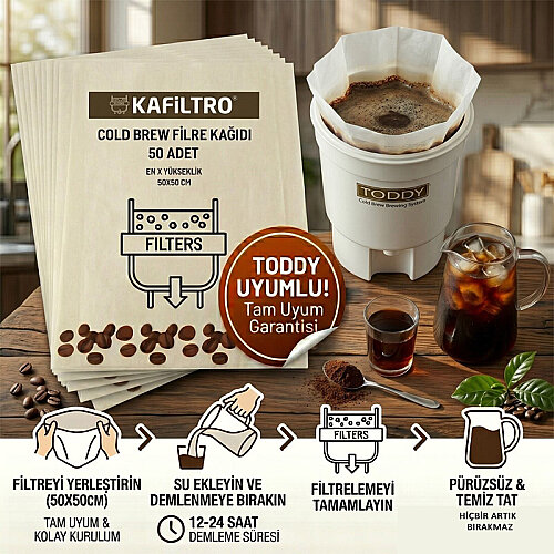 Kafiltro Cold Brew Filtre Kahve Kağıdı, 50x50 cm, 50 Adet - 2