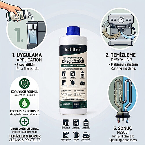 Kafiltro KF-UNI-300 Çok Amaçlı Universal Kireç Çözücü, 300 ml - Kafiltro (1)