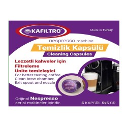 Kafiltro Nespresso Uyumlu Kapsül Kahve Makinesi Temizleme Deterjanı, 5 gr, 5 Adet - Kafiltro