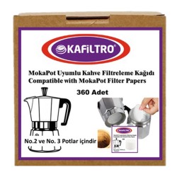 Kafiltro No:2-3 Moka Pot Uyumlu Kahve Filtre Kağıdı, 360 Adet - Kafiltro