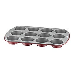 Kaiser Classic Plus Mini Muffin Mould, 12 Chamber, 29x18 cm, Red - Kaiser