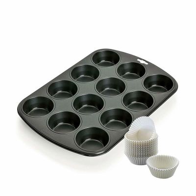 Kaiser Muffin Kalıbı 12 Haneli + Kağıt Kalıp 60 Adet - 1