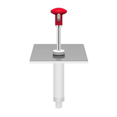 Kalando KD-002 Basmalı Paslanmaz Çelik Sos Pompa Ünitesi, GN 1/4, Kırmızı - 2