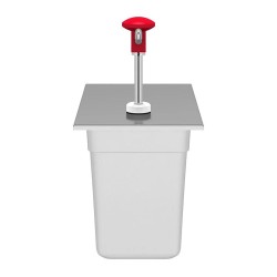 Kalando KD-002 Basmalı Paslanmaz Çelik Sos Pompası, GN 1/3, Kırmızı - Kalando (1)