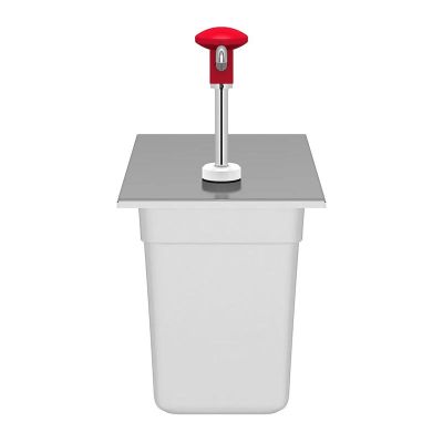 Kalando KD-002 Basmalı Paslanmaz Çelik Sos Pompası, GN 1/3, Kırmızı - 2
