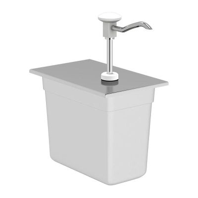 Kalando KD-002 Basmalı Paslanmaz Çelik Sos Pompası, GN 1/4, Beyaz - 1