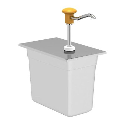 Kalando KD-002 Basmalı Paslanmaz Çelik Sos Pompası, GN 1/4, Sarı - 1