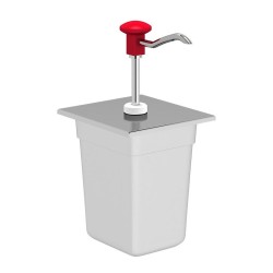 Kalando KD-002 Stainless Steel Sauce Pump, GN 1/6, Red - 1