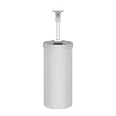 Kalando KD-004 Silindir Hazneli Basmalı Paslanmaz Çelik Sos Pompası, 2.25 L, Beyaz - 2
