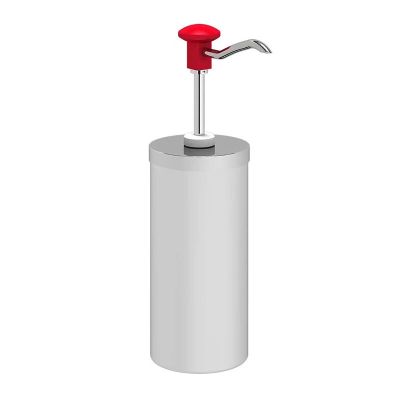 Kalando KD-004 Silindir Hazneli Basmalı Paslanmaz Çelik Sos Pompası, 2.25 L, Kırmızı - Kalando