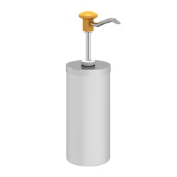 Kalando KD-004 Silindir Hazneli Basmalı Paslanmaz Çelik Sos Pompası, 2.25 L, Sarı - Thumbnail