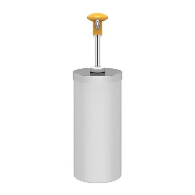 Kalando KD-004 Silindir Hazneli Basmalı Paslanmaz Çelik Sos Pompası, 2.25 L, Sarı - 2