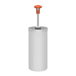 Kalando KD-004 Stainless Steel Sauce Pump with Cylinder Reservoir, 2.25 L, Orange - 2