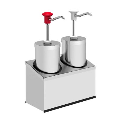 Kalando KD-004 Stainless Steel Sauce Pump with Cylinder Reservoir Stand, 2x2.25 L - Kalando