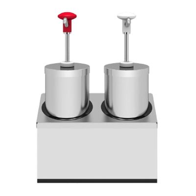 Kalando KD-004 Stainless Steel Sauce Pump with Cylinder Reservoir Stand, 2x2.25 L - Kalando