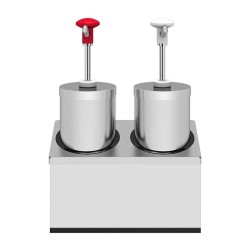 Kalando KD-004 Stainless Steel Sauce Pump with Cylinder Reservoir Stand, 2x2.25 L - 4