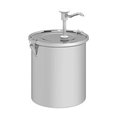 Kalando KD-01610 Paslanmaz Çelik Kilitli Basmalı Sos Pompası, 10 L, Beyaz - Kalando