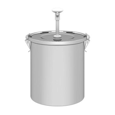 Kalando KD-01610 Paslanmaz Çelik Kilitli Basmalı Sos Pompası, 10 L, Beyaz - 2