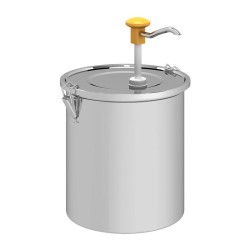 Kalando KD-01610 Paslanmaz Çelik Kilitli Basmalı Sos Pompası, 10 L, Sarı - Thumbnail