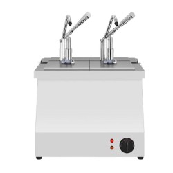 Kalando KD-021 Bain Marie Heated Stainless Steel Sauce Pump, GN 1/4, 2x5.25 L - 2