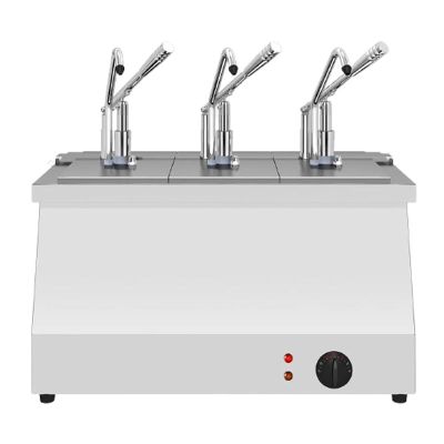 Kalando KD-021 مضخة صلصة الفولاذ المقاوم للصدأ المسخنة من الفولاذ المقاوم للصدأ، GN 1/4، 3x5.25 لتر - Kalando