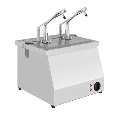 Kalando KD-021 Benmari Isıtmalı Paslanmaz Çelik Sos Pompası, GN 1/4, 2x5.25 L - 1