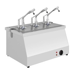 Kalando KD-021 Benmari Isıtmalı Paslanmaz Çelik Sos Pompası, GN 1/4, 3x5.25 L - Kalando