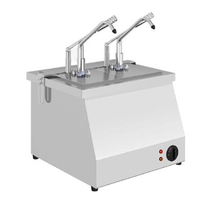 Kalando KD-021 Dijital Benmari Isıtmalı Paslanmaz Çelik Sos Pompası, GN 1/4, 2x5.25 L - 1