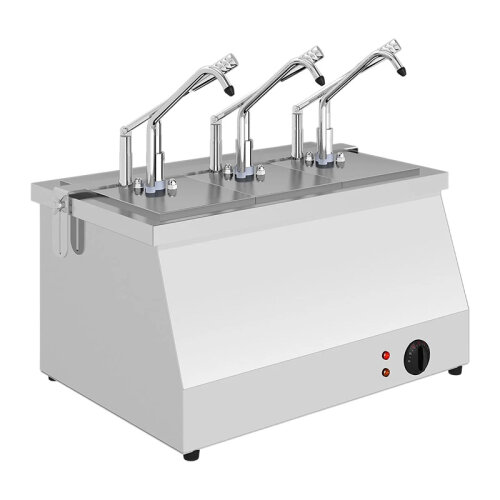 Kalando KD-021D مضخة صلصة رقمية من الفولاذ المقاوم للصدأ مسخنة من الفولاذ المقاوم للصدأ، GN 1-4، 3x5.25 لتر - Kalando