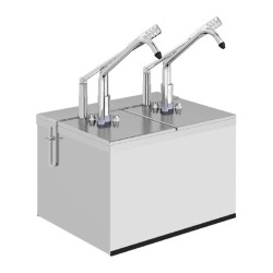 Kalando KD-214 حامل مضخة صلصة مزدوج بمقبض من الفولاذ المقاوم للصدأ، 1/4، 2x5.25 لتر - 1