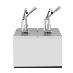 Kalando KD-214 حامل مضخة صلصة مزدوج بمقبض من الفولاذ المقاوم للصدأ، 1/4، 2x5.25 لتر - 2