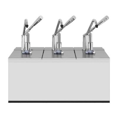 Kalando KD-214 Paslanmaz Çelik Kollu Üçlü Sos Pompası Standı, 1/4, 3x5.25 L - Kalando