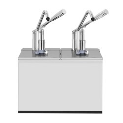 Kalando KD-216 Double Sauce Pump Stand with Stainless Steel Handle, 1/6 GN, 2x3 L - 1