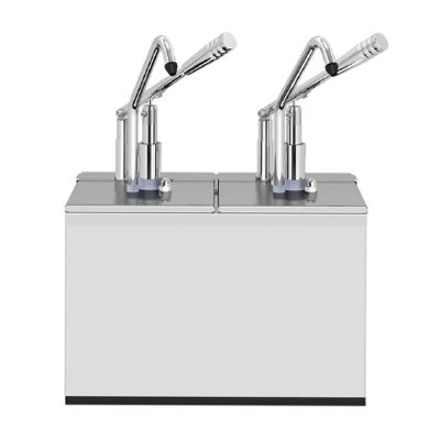 Kalando KD-216 Paslanmaz Çelik Kollu İkili Sos Pompası Standı, 1/6 GN, 2x3 L - Kalando