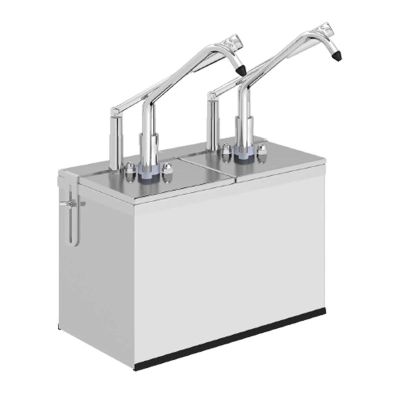 Kalando KD-216 Paslanmaz Çelik Kollu İkili Sos Pompası Standı, 1/6 GN, 2x3 L - 2
