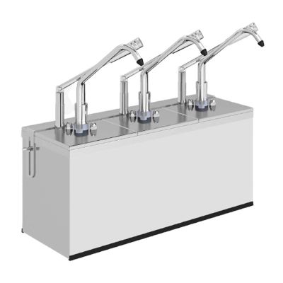 Kalando KD-216 Paslanmaz Çelik Kollu Üçlü Sos Pompası Standı, 1/6 GN, 3x3 L - 2