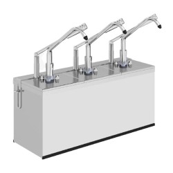 Kalando KD-216 Triple Sauce Pump Stand with Stainless Steel Handle, 1/6 GN, 3x3 L - 2