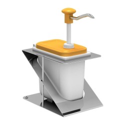 Kalando KDP-003 Z Stand Push Stainless Steel Sauce Pump, 1.9 L, Yellow - Kalando